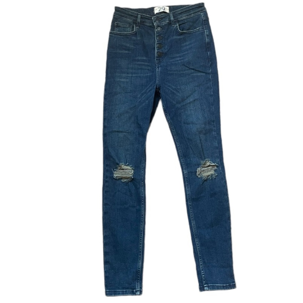 Free People We the Free Distressed Button Fly Jeans Size 29